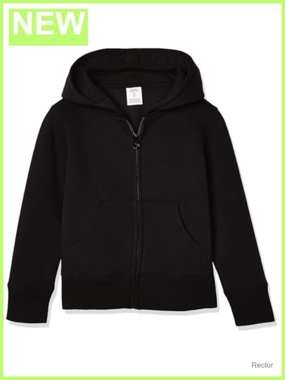 Girls Toddler Fleece Zip-Up Hooded Sweatshirt Lined Hood Rib Knit